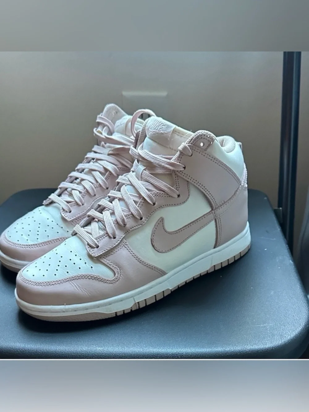 Nike Blush Pink & Cream White High Top Dunks Women’s Size 8